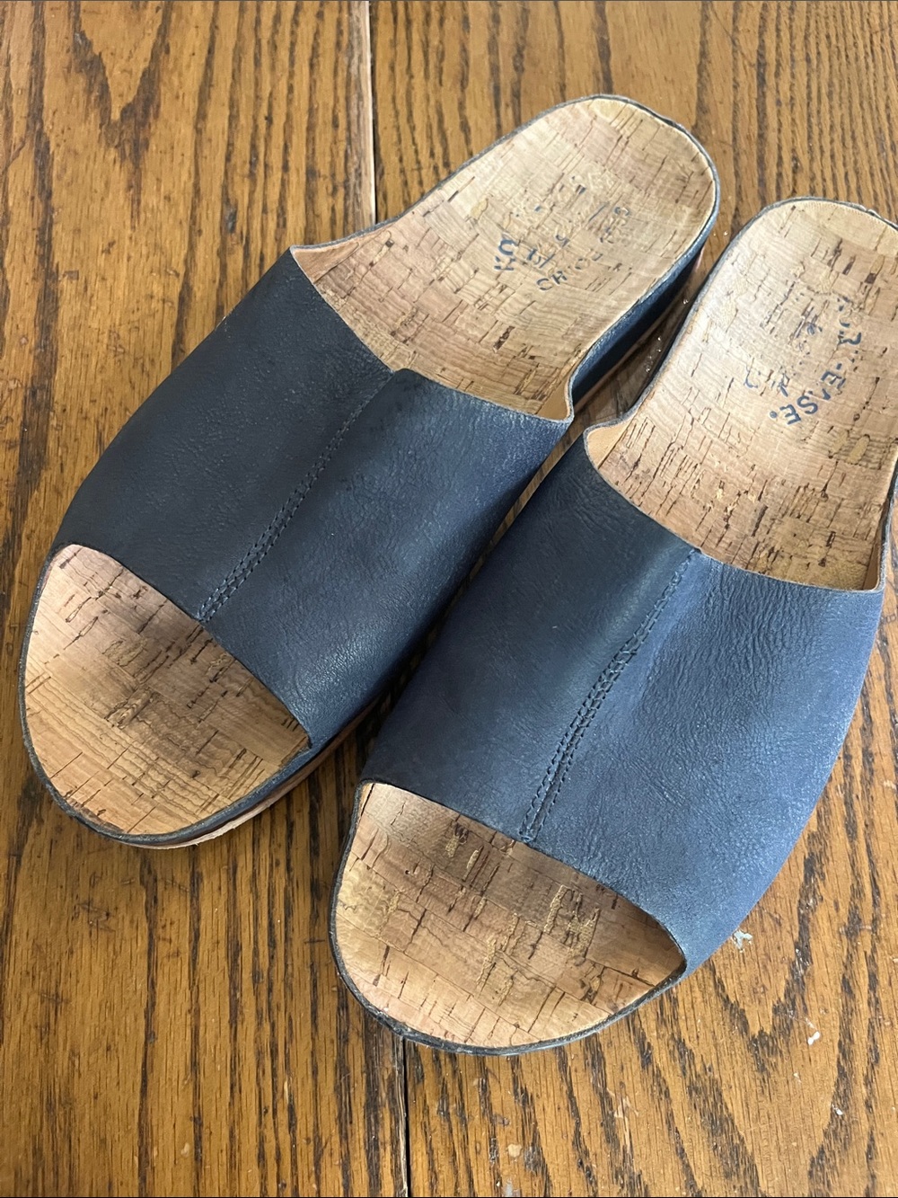 Cork ease Tutsi blue Cork Slide Mules - Comfortable Open-Toe Slip-Ons